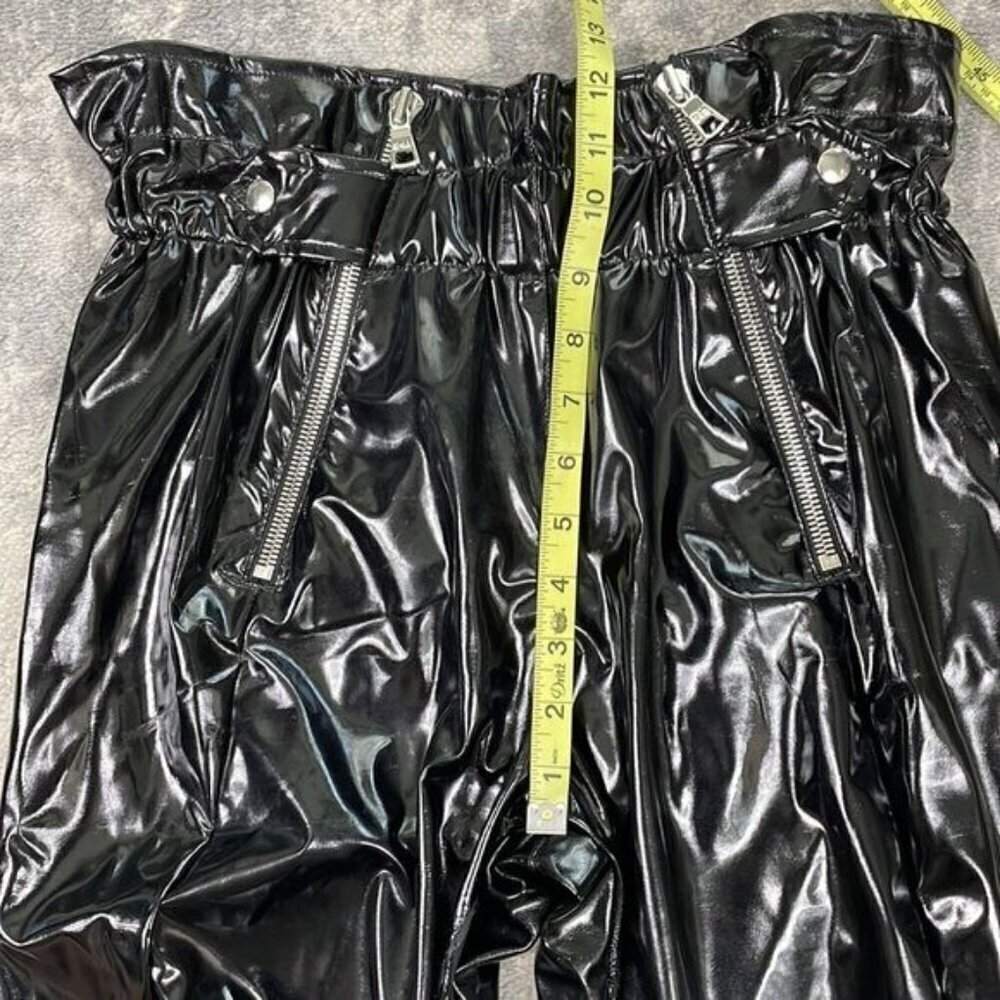 SOLD RTA Leon Faux Patent Leather Black Paperbag Pant Shiny SEE DESCRIPTION Sz S - Picture 6 of 13
